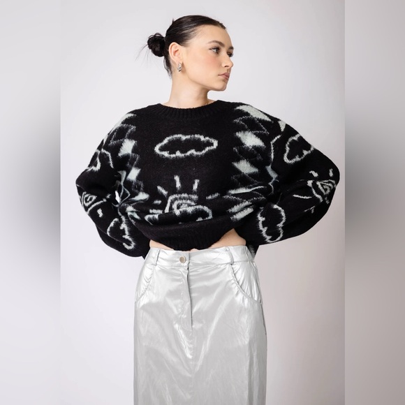 the nkc Sweaters - BNWT (sold out) The NKC Store Clare Sweater sun cloud B/W Graphic Sweater O/S